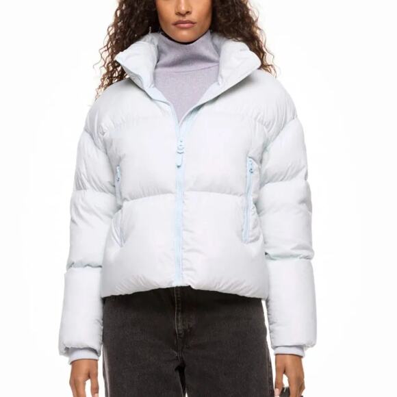 Mackage Power Blue Tessy Sown Puffer Jacket XS Crop Ski Oversized Designer $990 - Picture 1 of 13